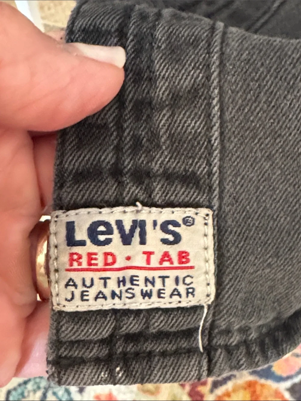 Levi's Red Tab Men's Faded Black Denim Button-Up Work Shirt